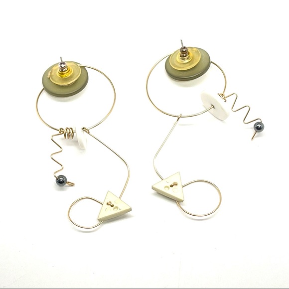 Vintage Mobile Style Modernist Geometric Earrings - Picture 12 of 14